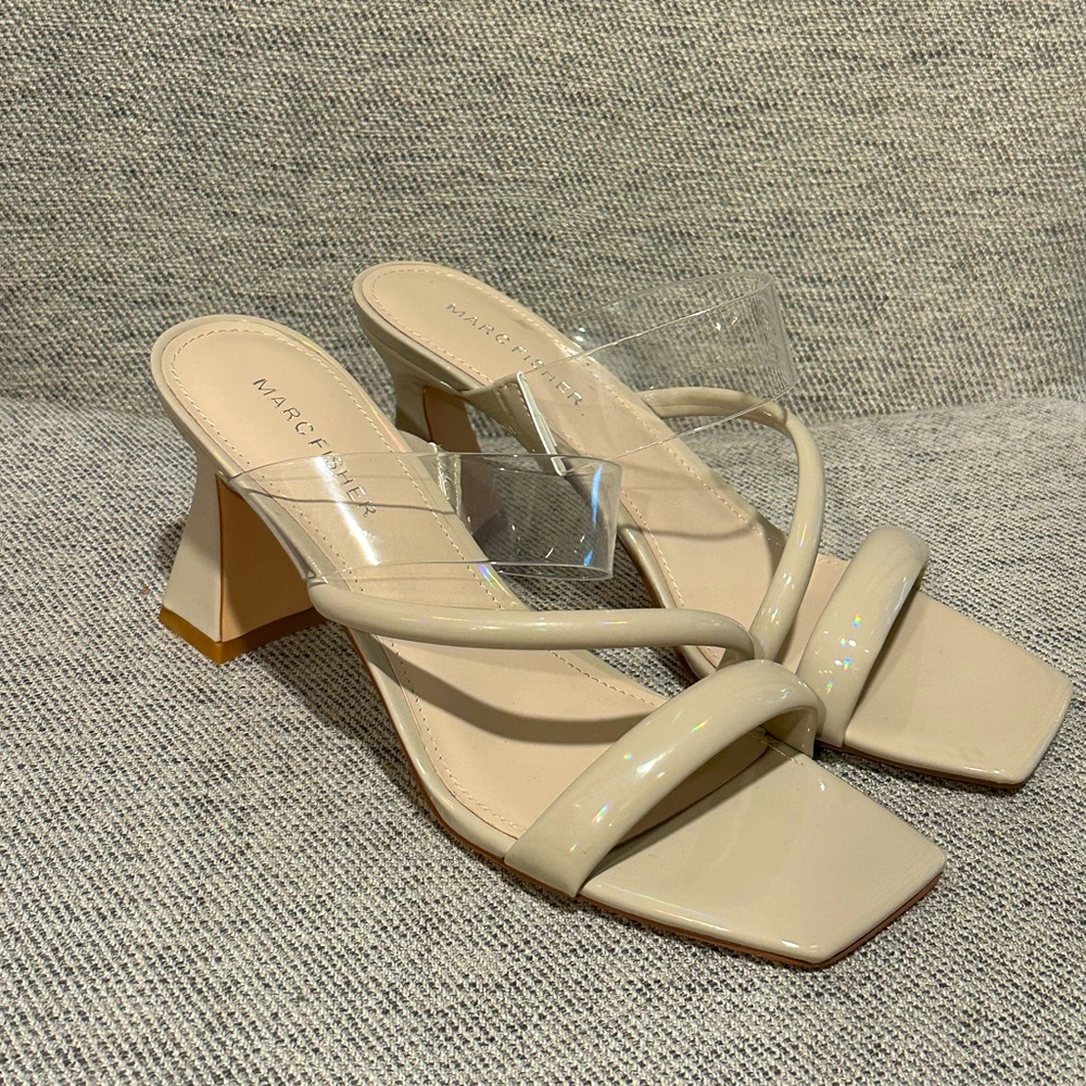 Marc Fisher iridescent nude heels